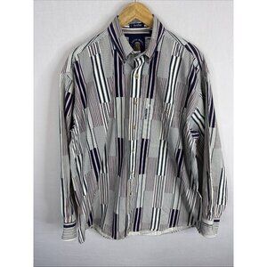 Salty Dog Gant Vintage Patchwork Stripe Shirt Mens L Tent Cloth Cotton